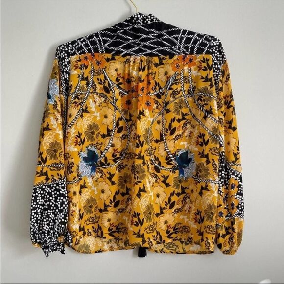 Saloni Long Sleeve Silk Floral Top - Picture 7 of 7